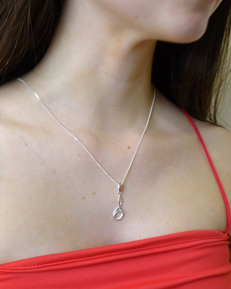 Silver Pendant Setting For 8x6 Cabochon