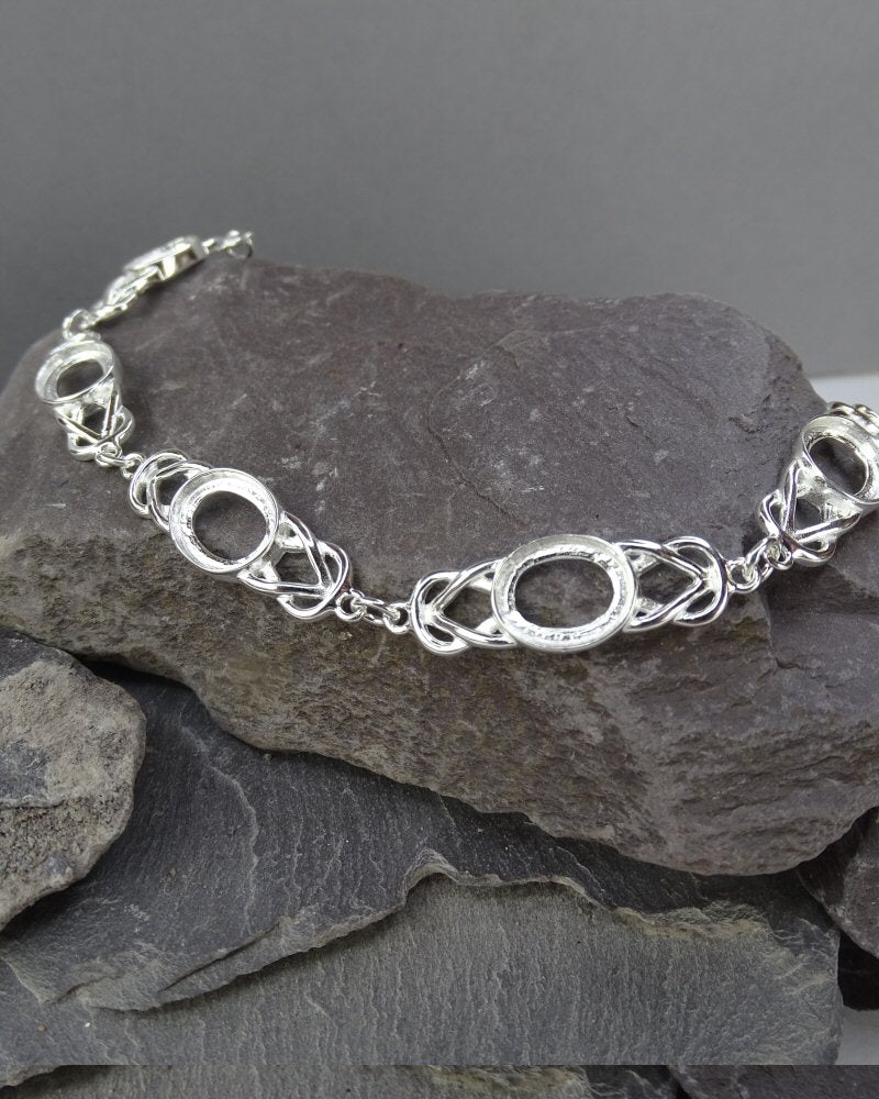 Silver Unset Silver Bracelet To Fit 10x8mm Gemstones