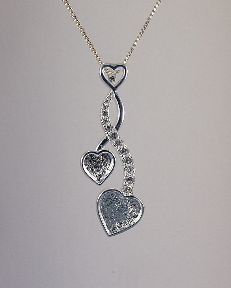 double entwinned heart cz pendant setting
