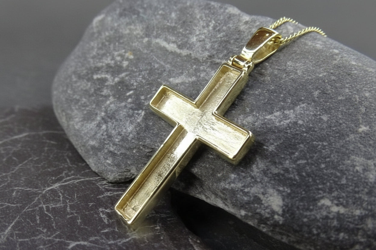 Solid Gold Open Cross Perfect For Resin Work