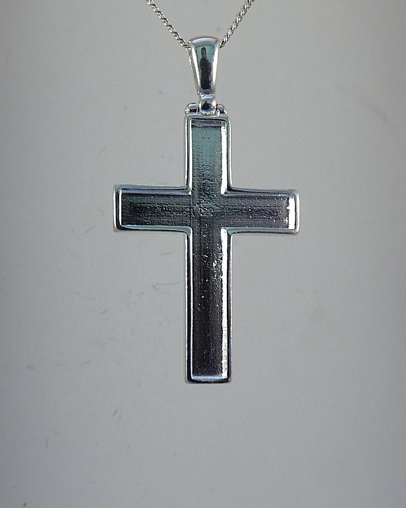 silver memorial cross suitable for resin