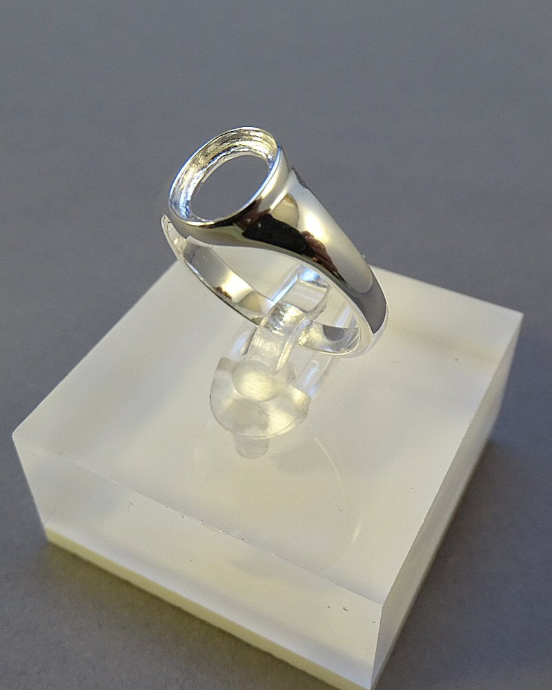 Ladies Unset silver Seal Ring For Setting 8x6 Stone