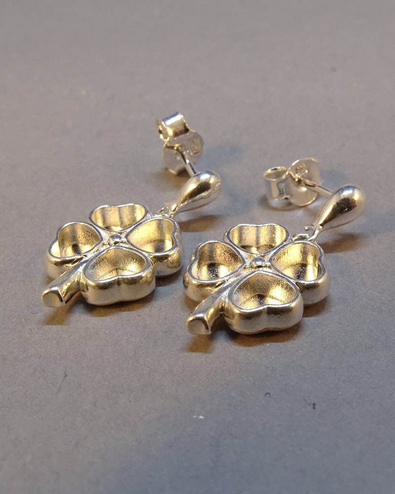 Four Leaf Clover Drop Earring Settings Suitable for Resin