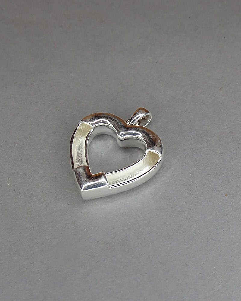 Solid Silver equestrian Heart Pendant setting For Horse Hair
