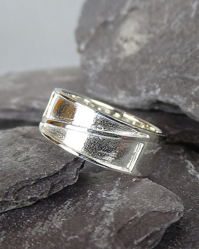 Solid silver Gents Chanel Ring Blank Suitable For Resin