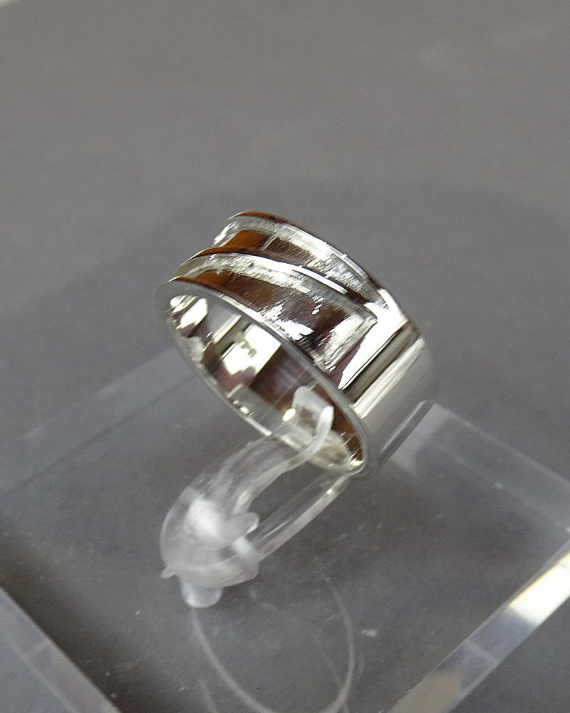 Solid silver Gents Chanel Ring Blank Suitable For Resin