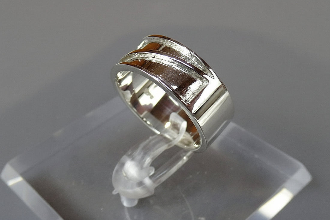 Solid silver Gents Chanel Ring Blank Suitable For Resin