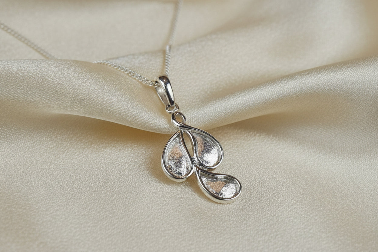 Solid silver pendant mount suitable for resin