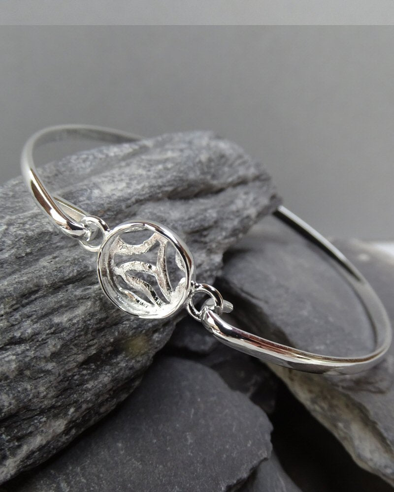 Silver Bangle For setting A 10mm Cabochon