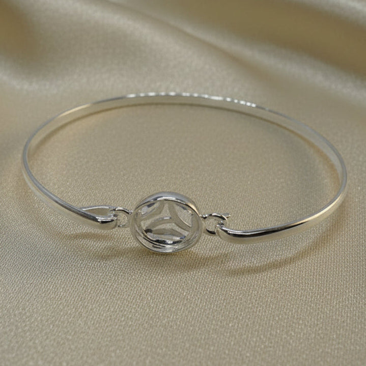 Silver Bangle For setting A 10mm Cabochon