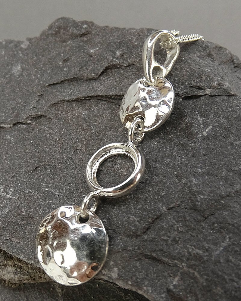 Long Silver Pendant Mount For 8mm Cabochon