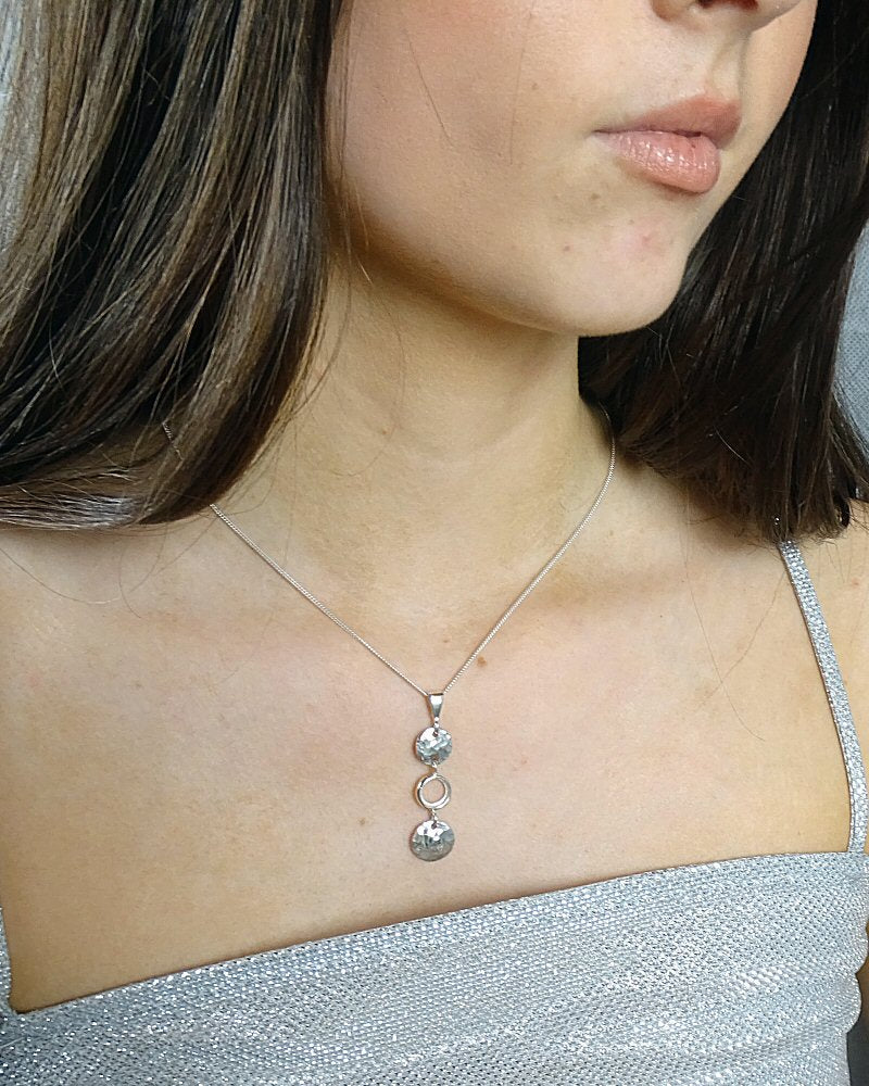 Long Silver Pendant Mount For 8mm Cabochon