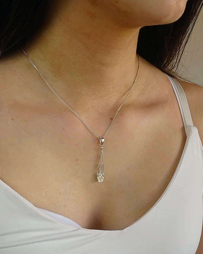 Solid Silver Drop Pendant For Stones Or Resin