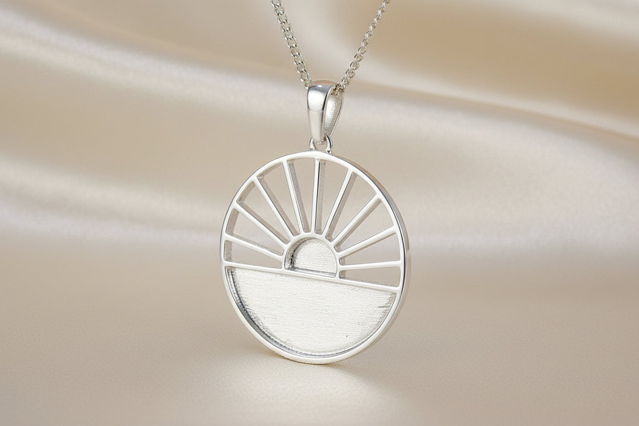 silver sunset pendant suitable for resin