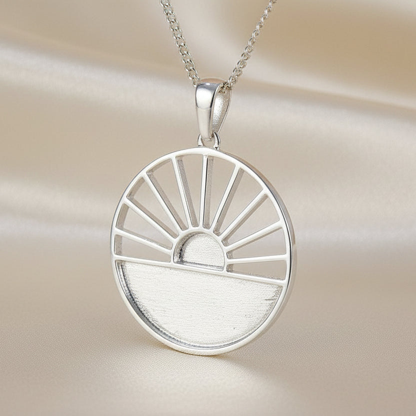 silver sunset pendant suitable for resin
