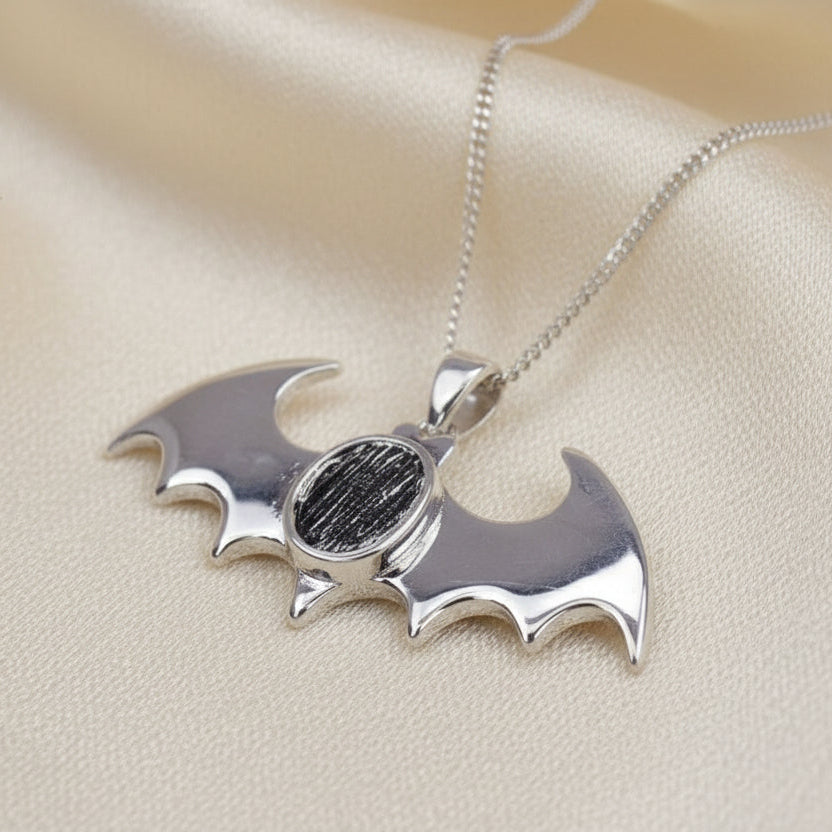 Solid Silver Bat Pendant For 10x8 Cabochon Or Resin