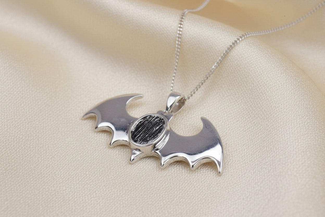Solid Silver Bat Pendant For 10x8 Cabochon Or Resin
