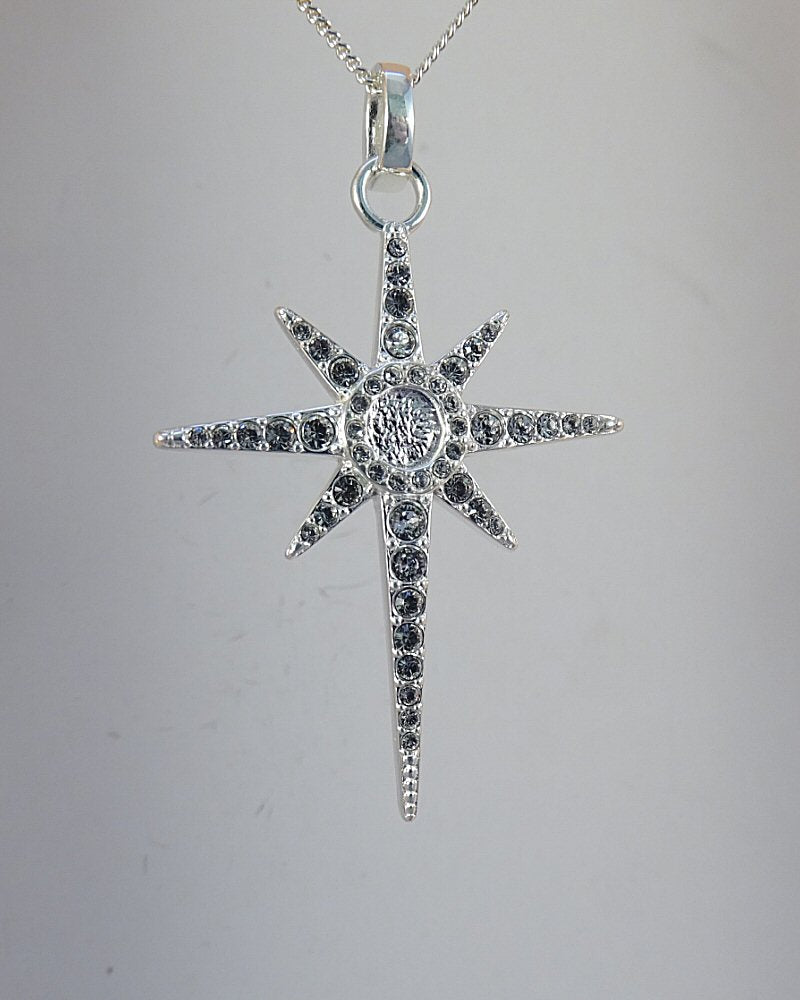 silver 25 star pendant for cabochon