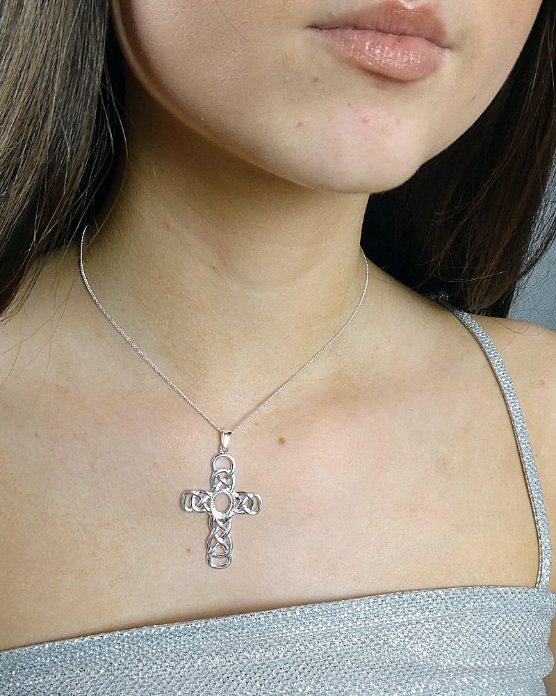 Unset Silver Cross 10x8 For Cabochons