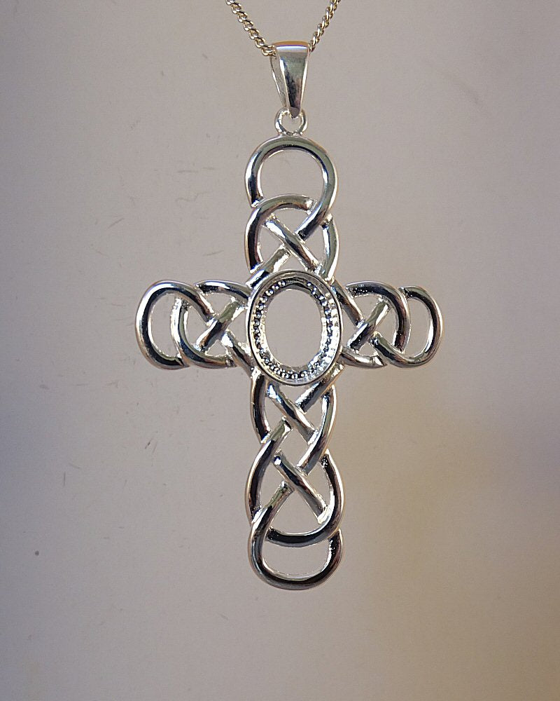 Unset Silver Cross 10x8 For Cabochons