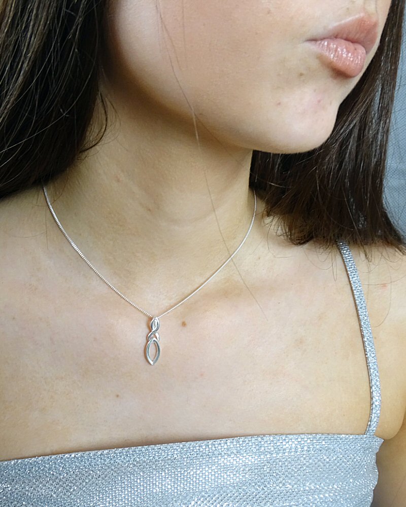 Unset silver marquise pendant mount for 14x7