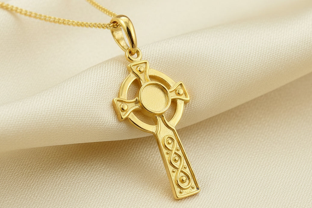 Gold Cross To Fit 5mm Cabochon Or Resin