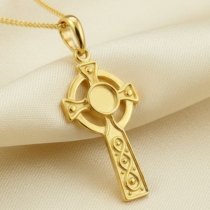 Gold Cross To Fit 5mm Cabochon Or Resin
