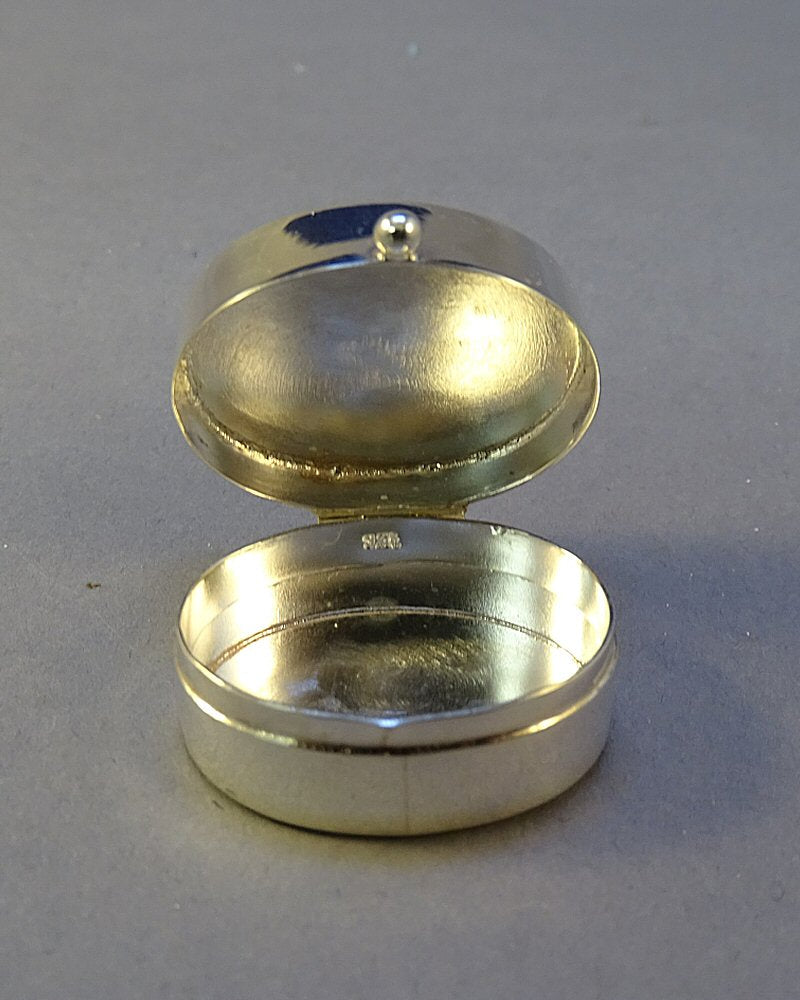 Silver Pill Box To Fit 25x18 Stone Or use With Resin