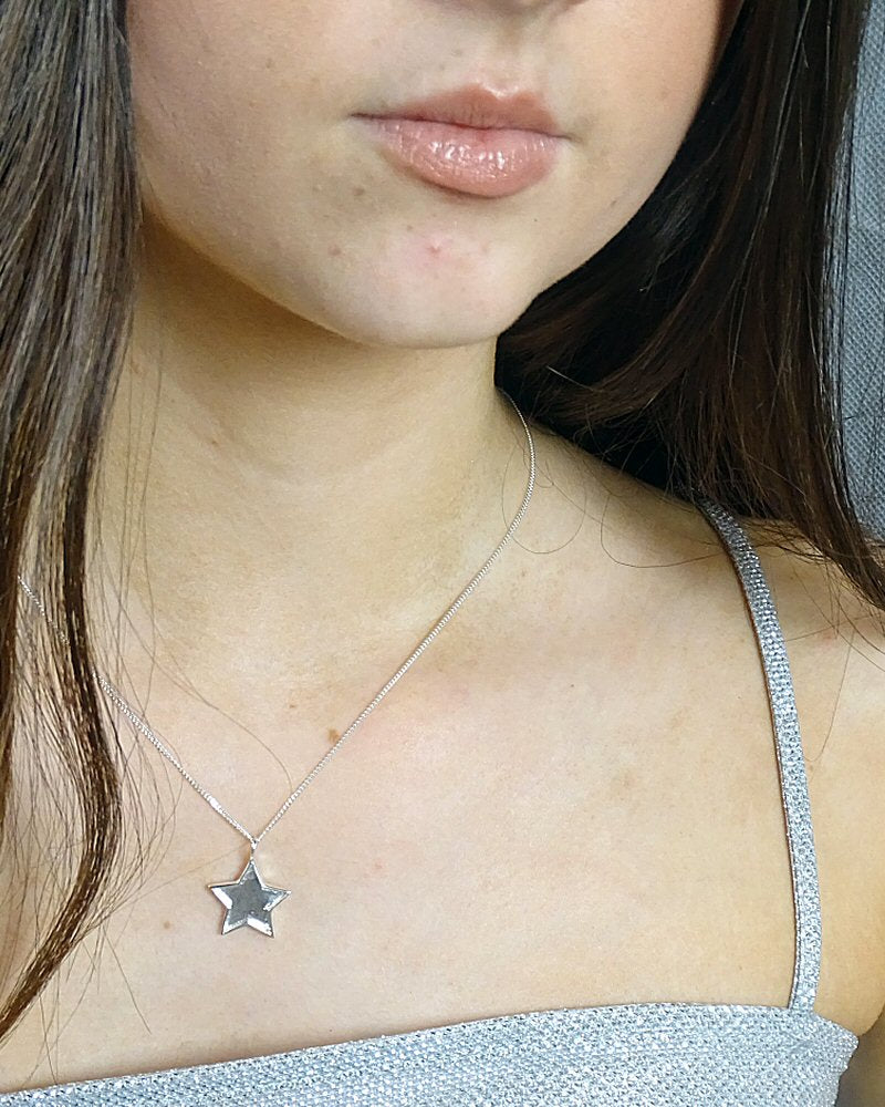 Solid Back Silver Star Pendant Setting Perfect For Resin