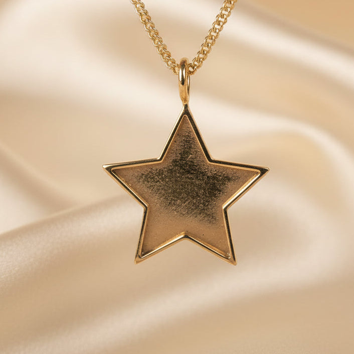 Solid Back Gold Star Pendant Setting Perfect For Resin