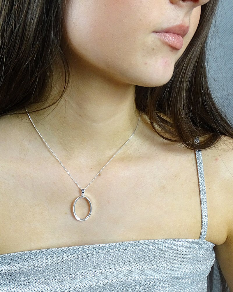 Double Sided Silver Pendant Bezel For Two Stones