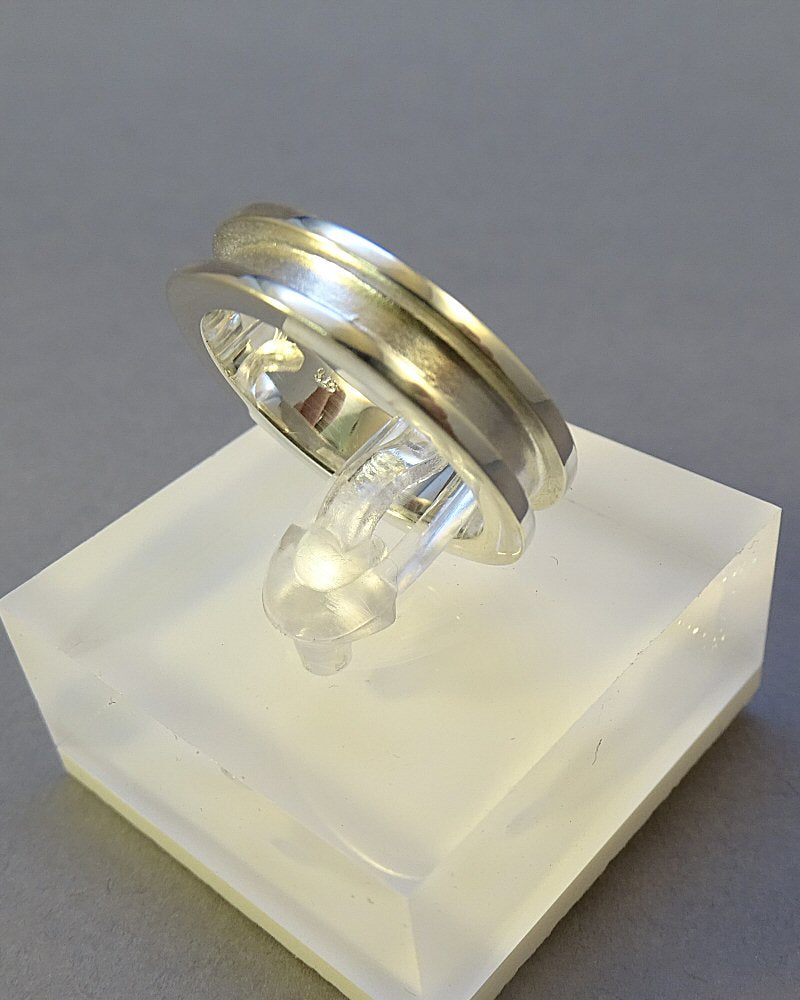 silver unset channel ring