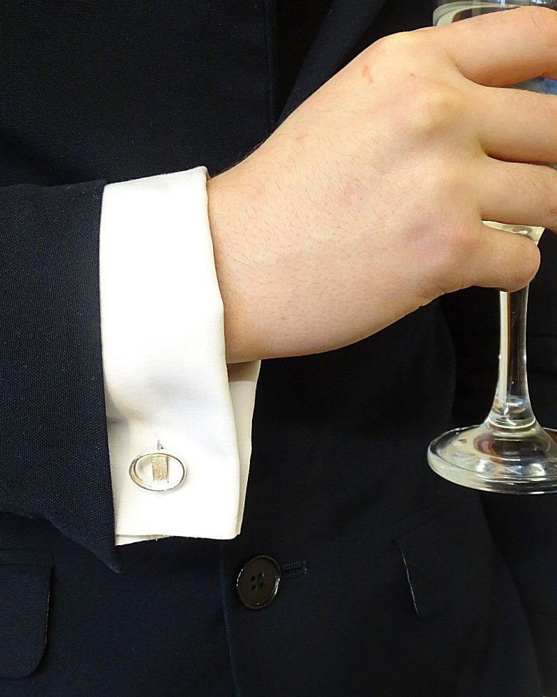 14x10 Silver Cufflink Settings Without Stones