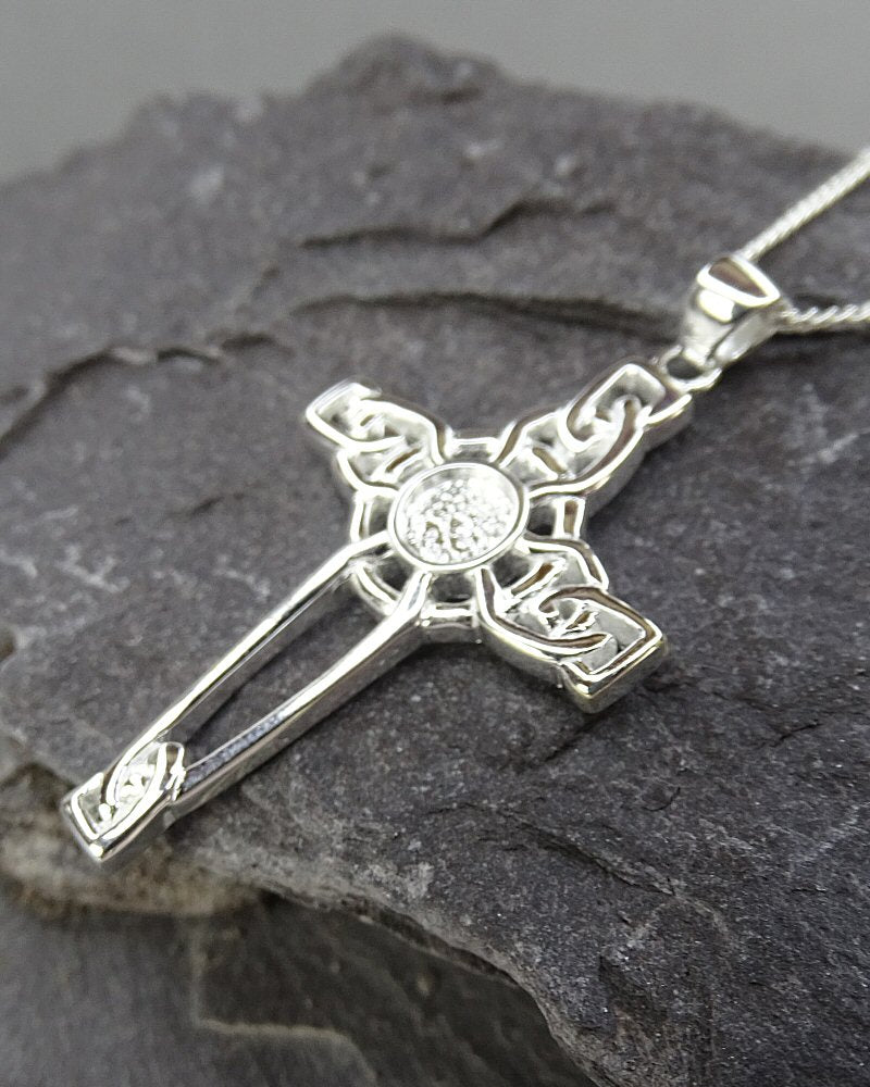 Silver Celtic Cross Unset For 5mm Stone
