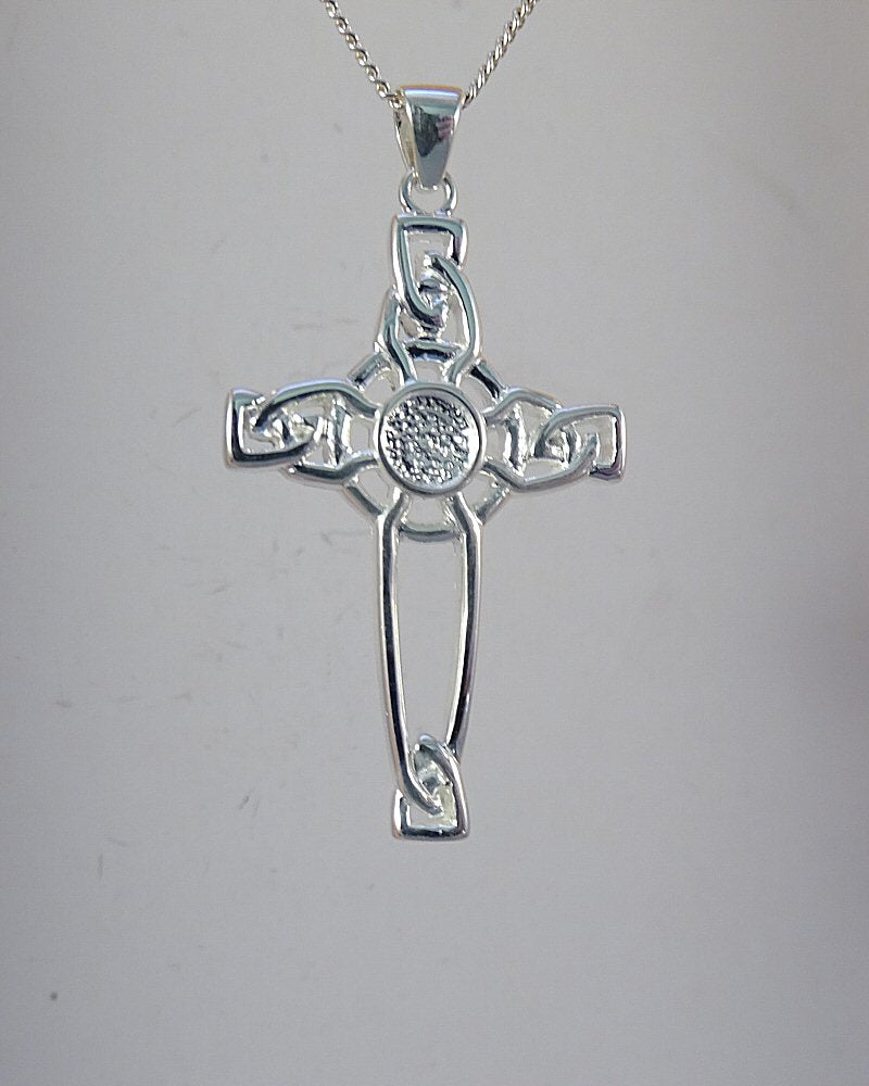 Silver Celtic Cross Unset For 5mm Stone