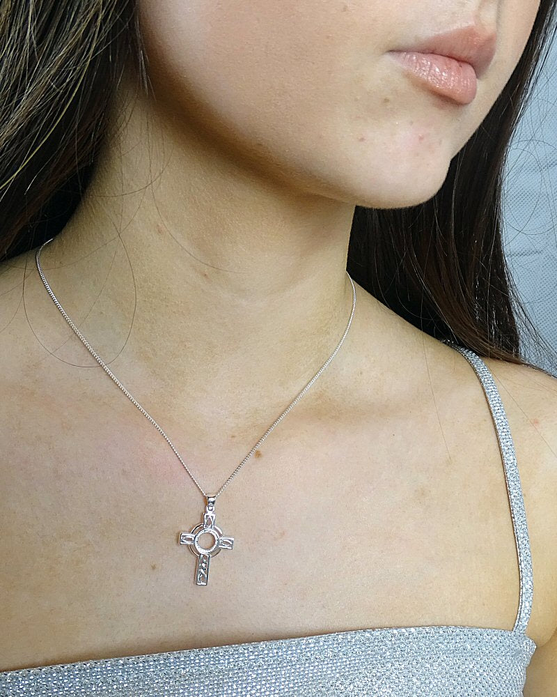 Silver celtic Cross Cabochon Setting For 8mm Stone