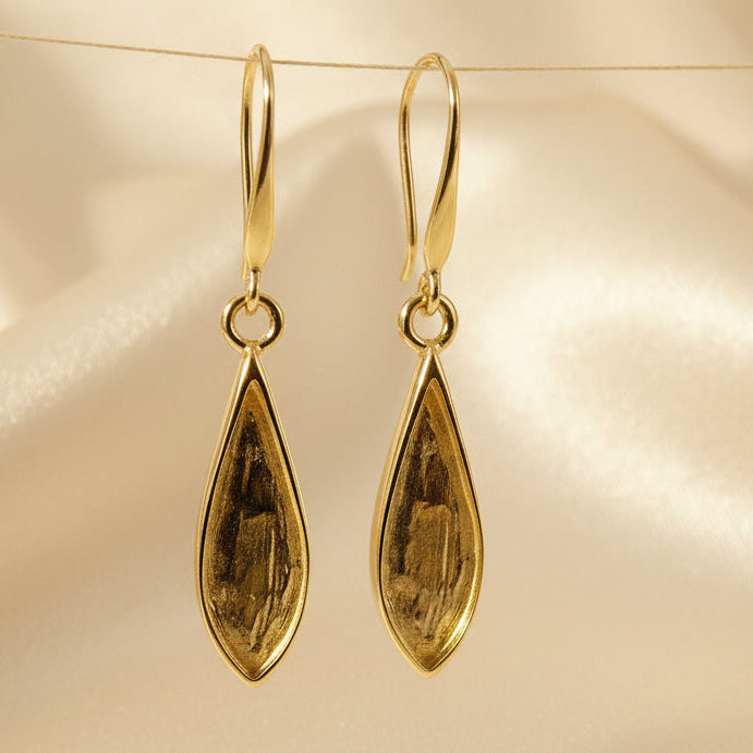 Solid Gold Teardrop Earrings