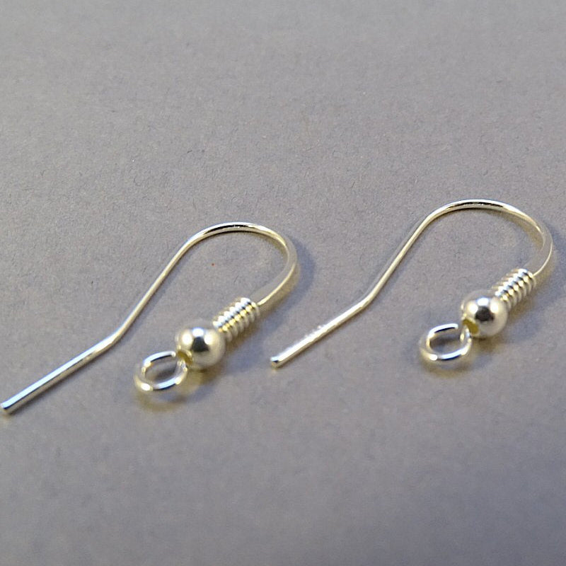 Solid Silver Hook And Bead Ear wires