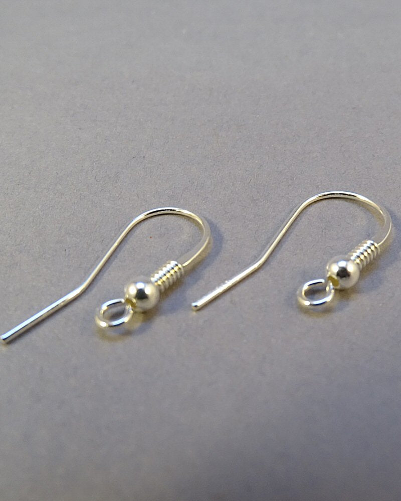 Solid Silver Hook And Bead Ear wires