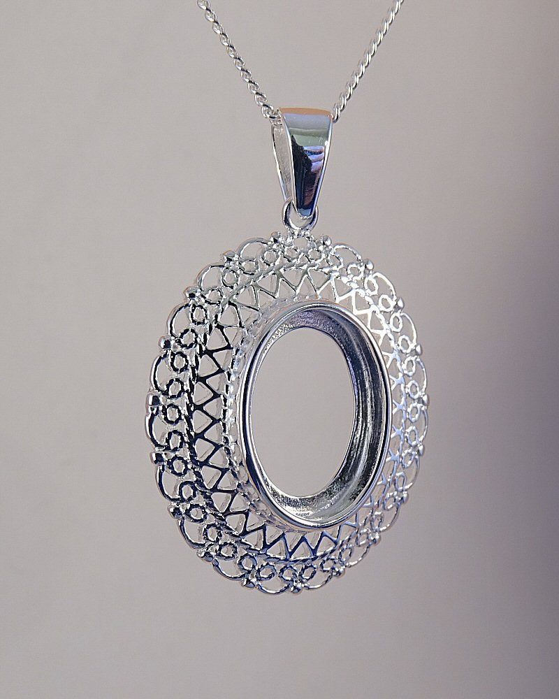 silver pendant mount for 14x10