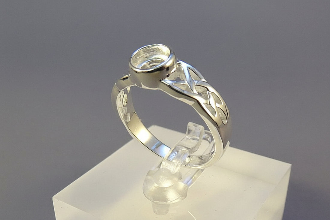 Celtic Silver Ring Finding For 6mm Stone