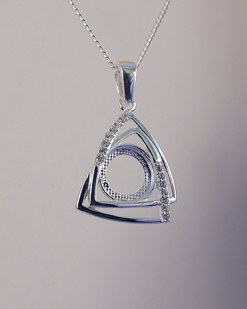 modern style silver pendant mount