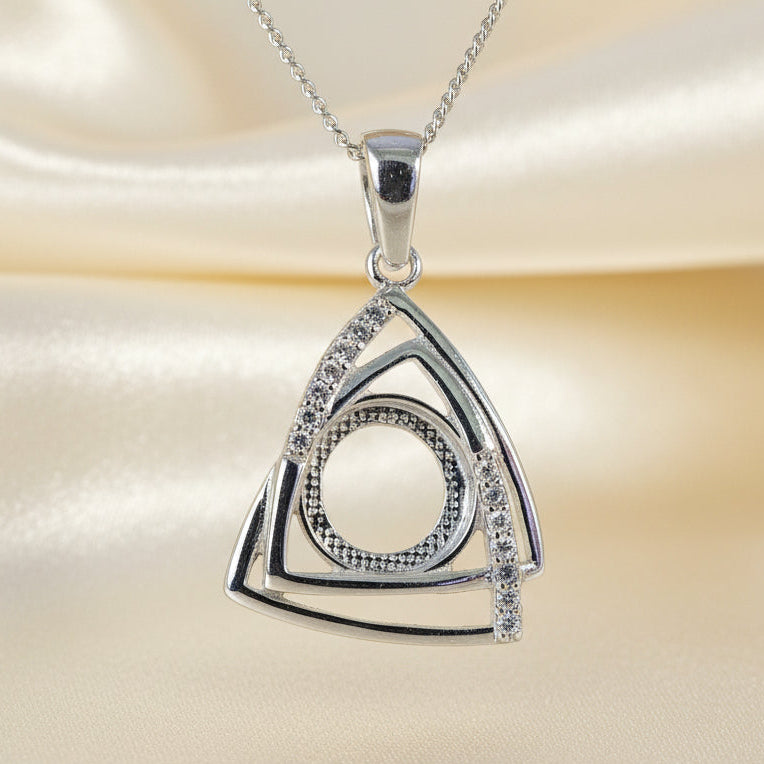 modern style silver pendant mount