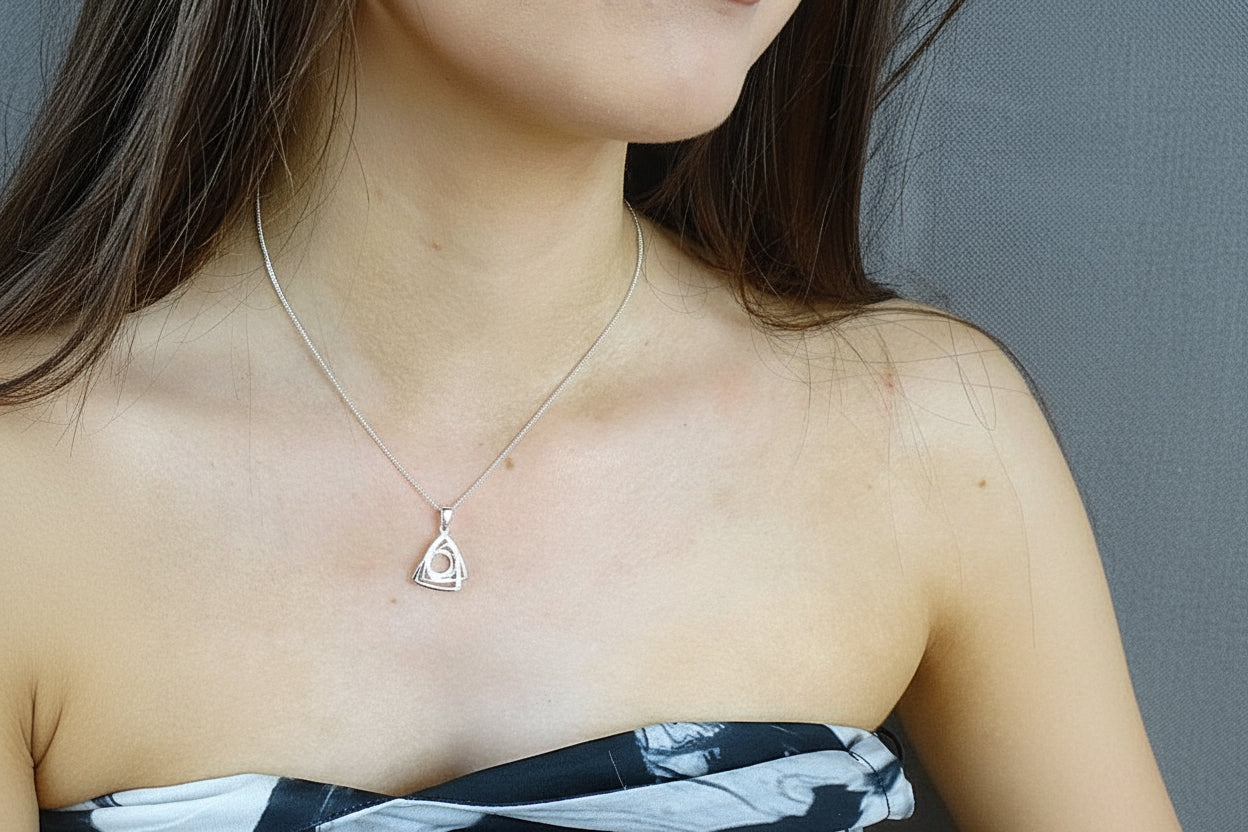 Modern Silver 925 Pendant Mount For 8mm With CZ