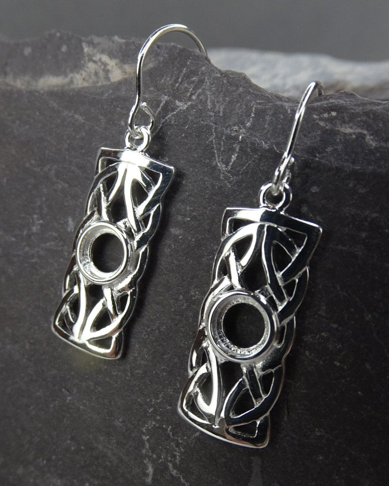 Silver Celtic Drops For Setting 5mm Gemstone