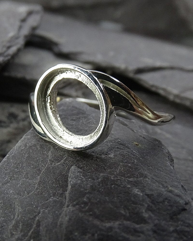 Silver Ring Mount To fit a 10x8 Cabochon
