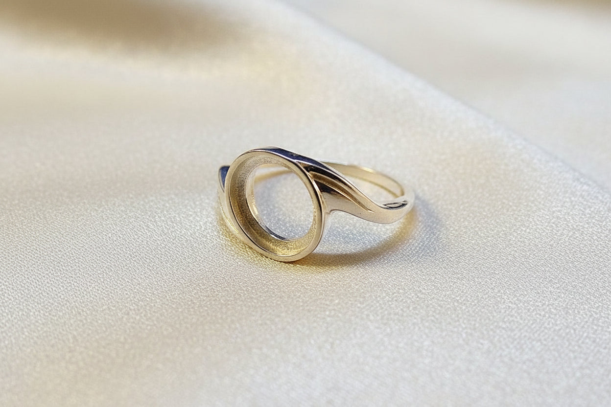 Silver Ring Mount To fit a 10x8 Cabochon