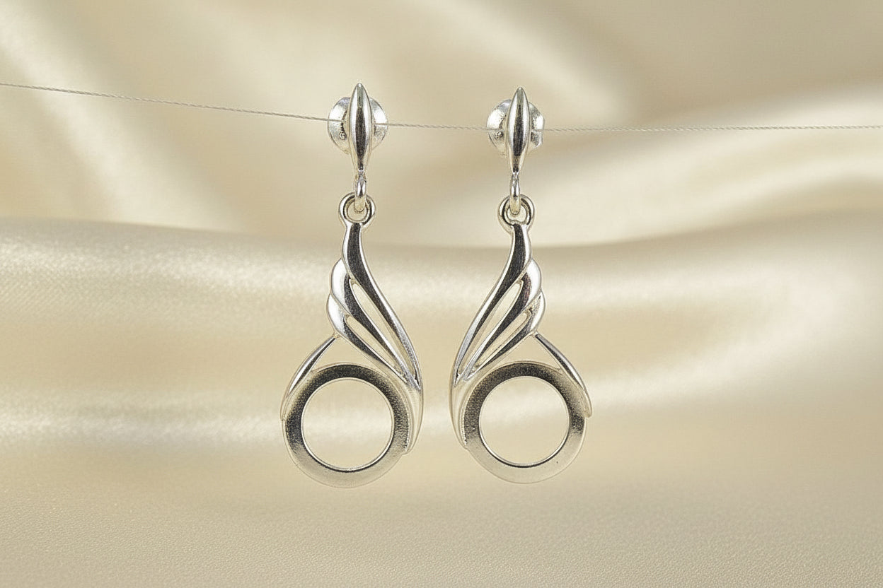 Twist Design Drop Earrings For a 10mm Stone