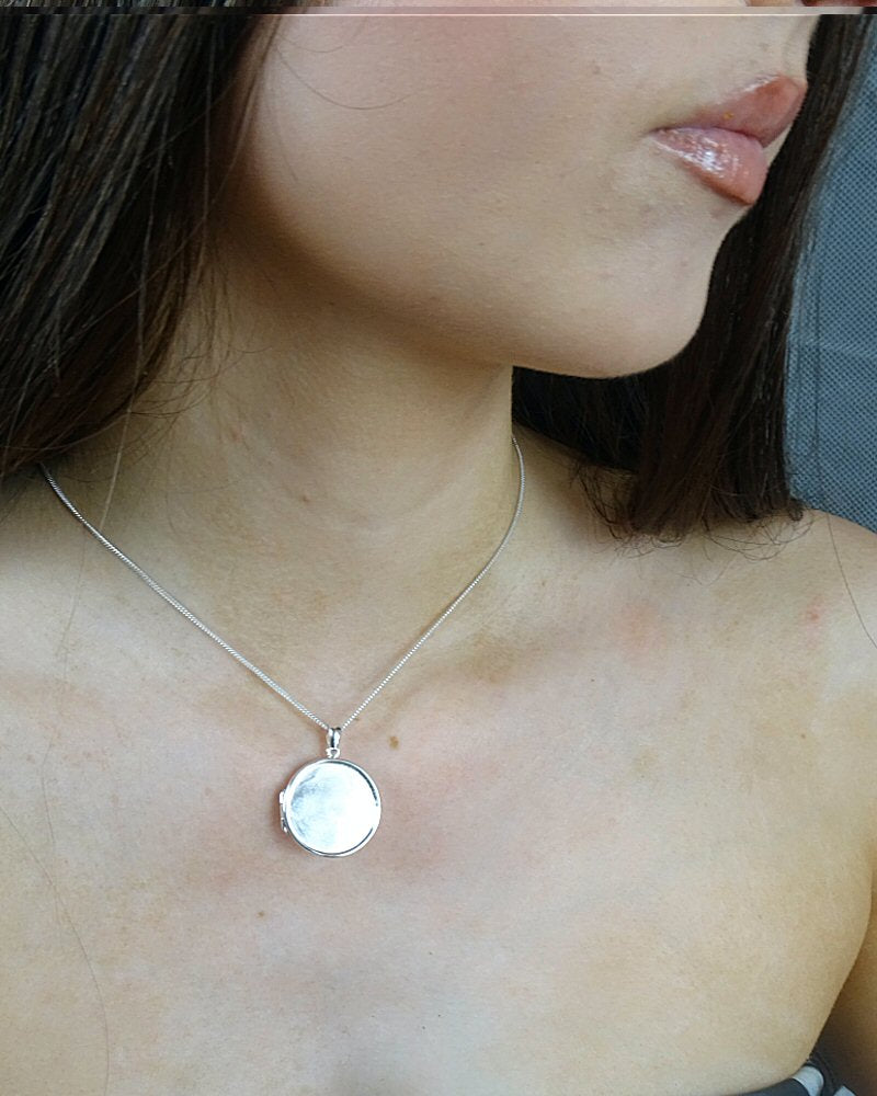 Silver Locket Setting With Bezel For Stone Or Resin 23mm