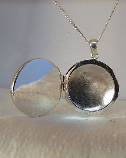 Silver Locket Setting With Bezel For Stone Or Resin 23mm